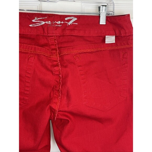 Seven7 Red Capris Women's 12 Crop Pants Clean Flat Front Stretch Summer - Picture 16 of 16